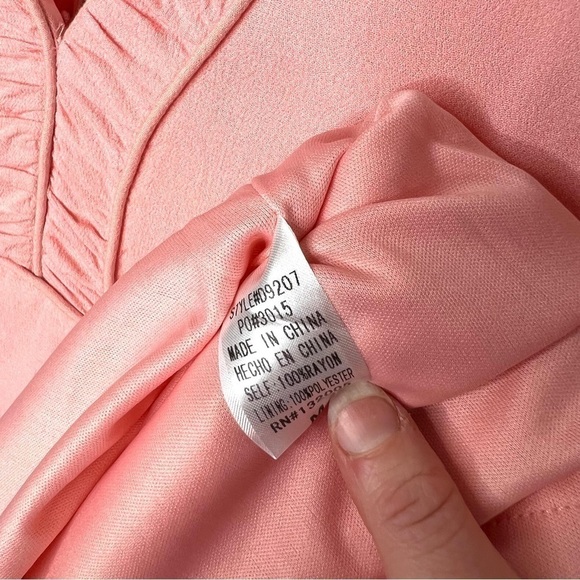 Entro Enchanting Light Pink Empire Waist Flutter Sleeve Babydoll Dress Sz Medium - Picture 8 of 17